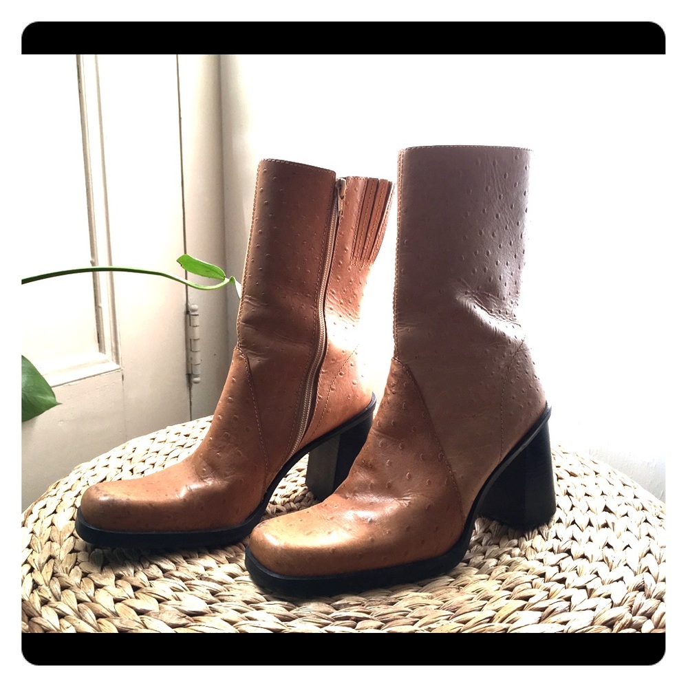 Tan Leather ankle booties